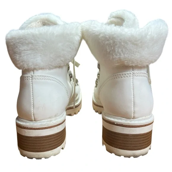 BAMBOO White Lace-Up Fur Winter Boots - Picture 9 of 10
